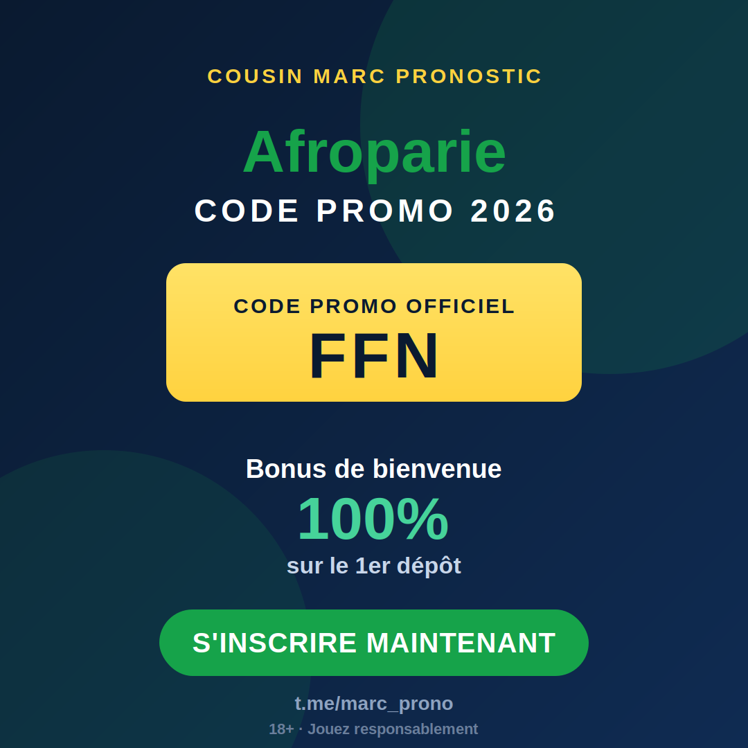 Affiche code promo Afroparie 2026 : FFN — Cousin Marc