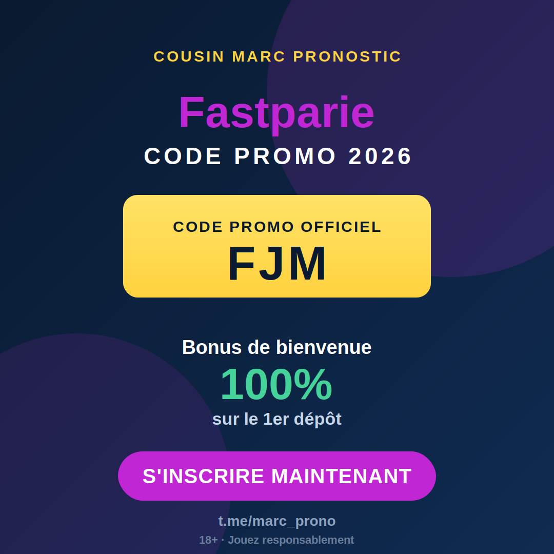 Affiche code promo Fastparie 2026 : FJM — Cousin Marc
