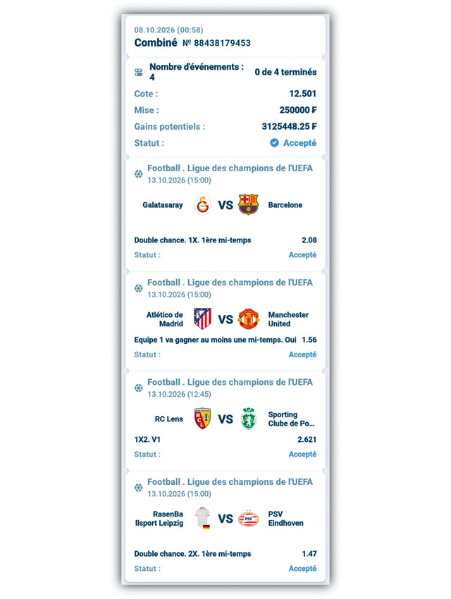Coupon Cousin Marc : Galatasaray vs Barcelone