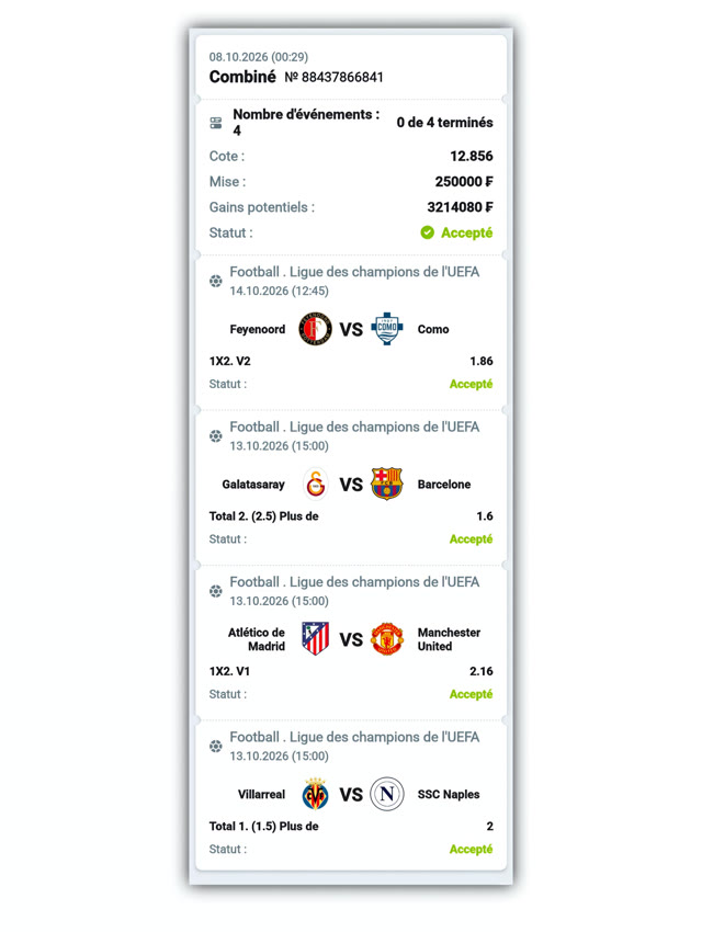 Coupon Cousin Marc : Galatasaray vs Barcelone