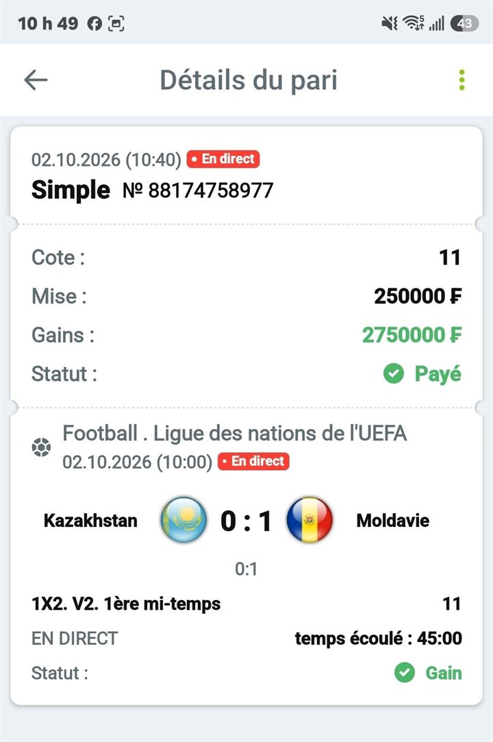 ⚽ Kazakhstan – Moldavie — @11 — Cousin Marc