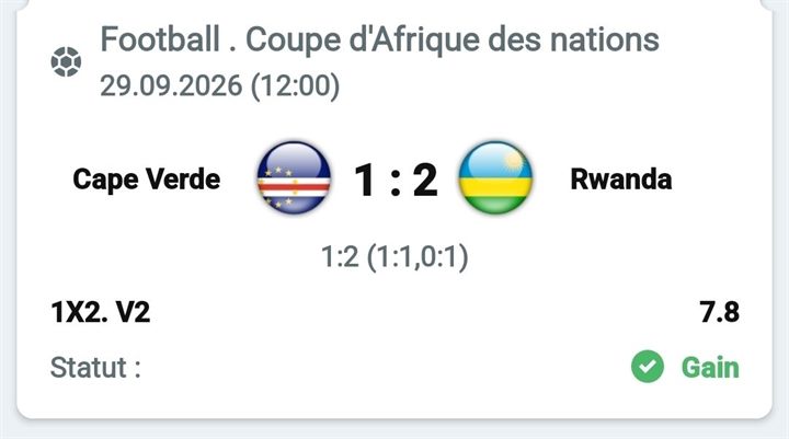 ⚽ Cap-Vert – Rwanda — @7.8 — Cousin Marc