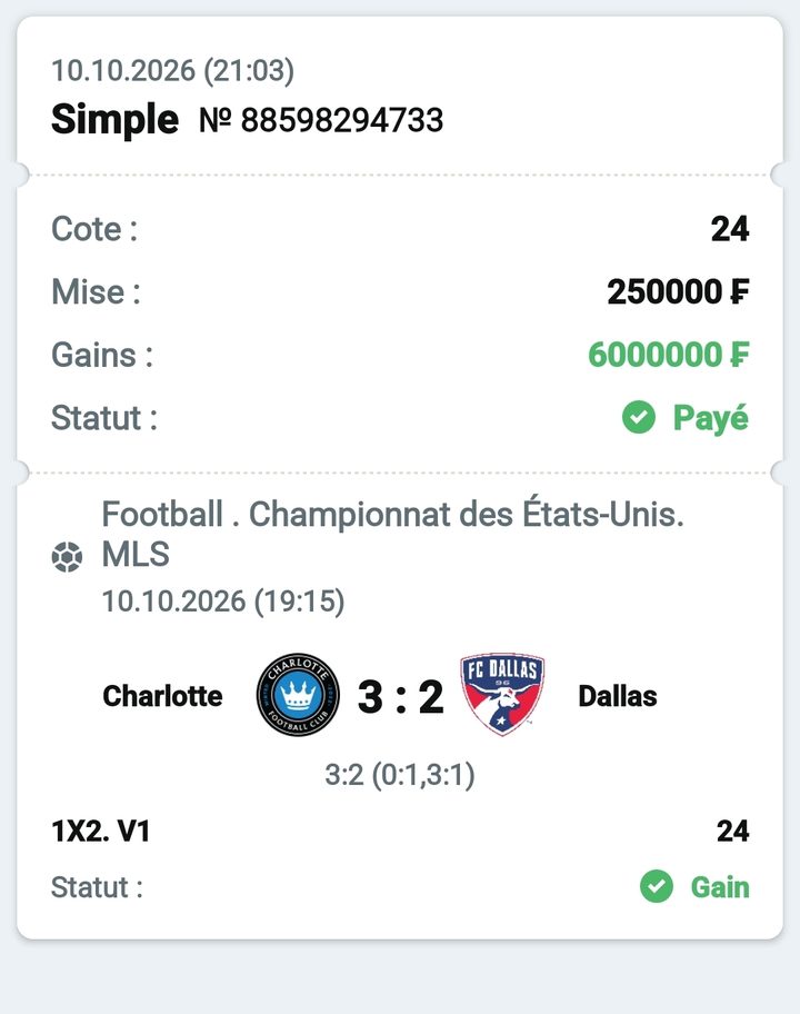 ⚽ Charlotte – Dallas — @24 — Cousin Marc